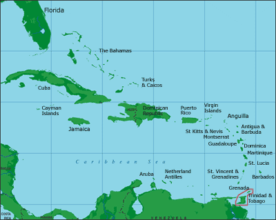 Trinite et Tobago caraibes carte